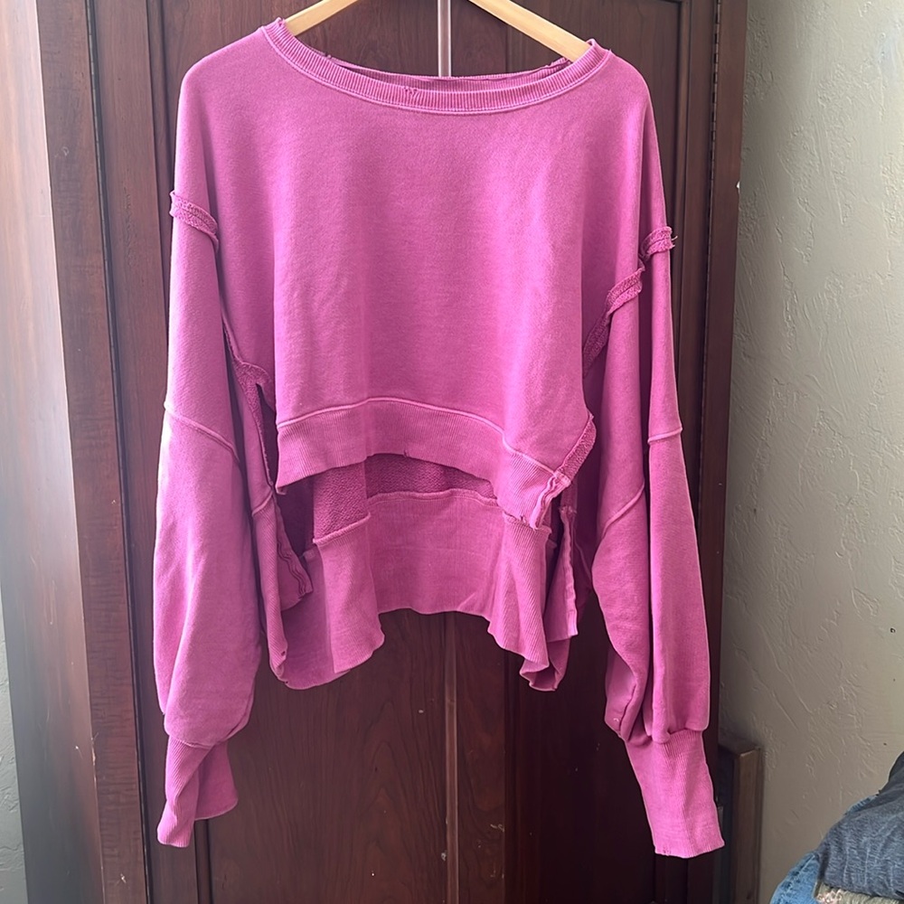 FREE PEOPLE Camden Crop Sweatshirt L